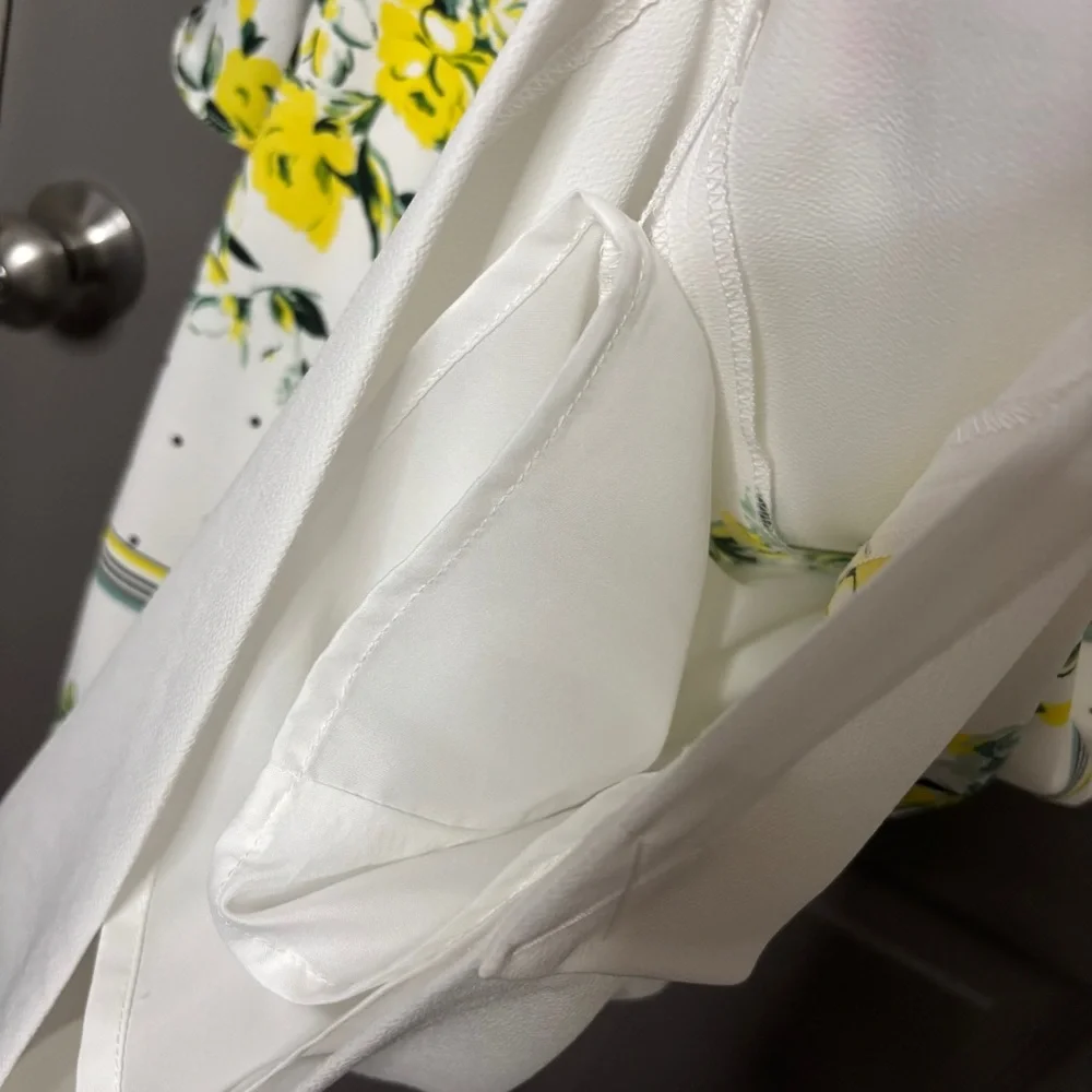 Karl Lagerfeld Paris New Vibrant Floral Dress with Ruffled Tulip Sleeves Size 8 - Picture 9 of 14